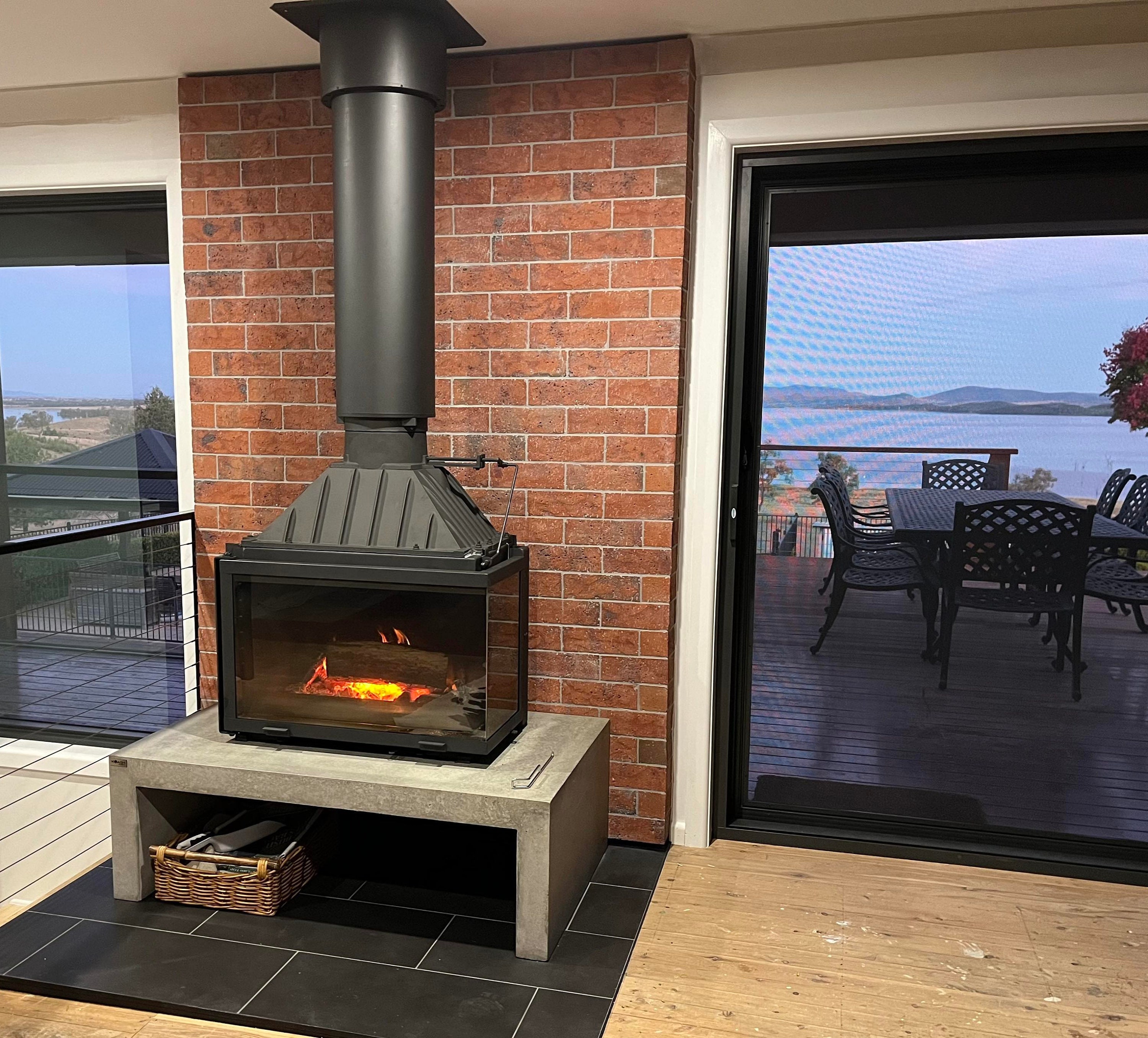 1.2m Concrete Fire Hearth, Open Fire Stand, Plinth, Fireplace Stand