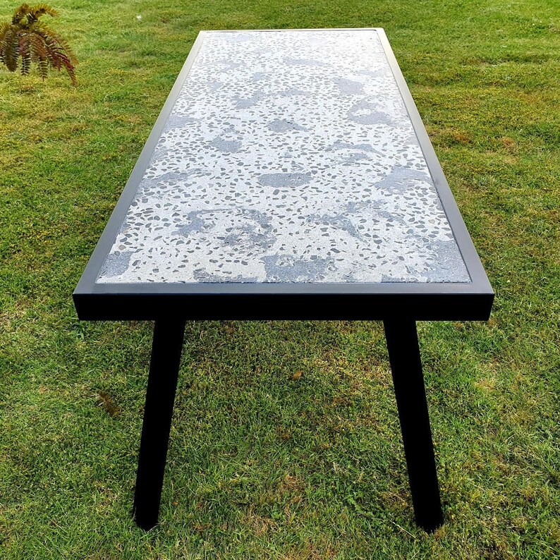 Concrete dining table unique industrial look table with steel Etsy