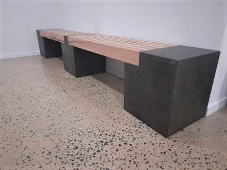 3m Custom Concrete Bench Seat With Timber Slats. Etsy