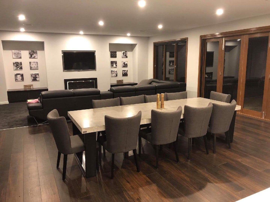 3m 12 Seater Real Concrete Dining Table With Steel Base. Handmade Custom Made to Order Indoor or Alfresco Dining Furniture. Etsy UK