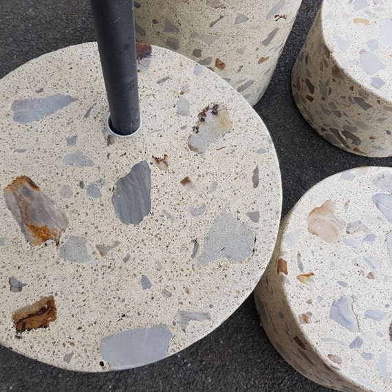 Concrete umbrella side table deals