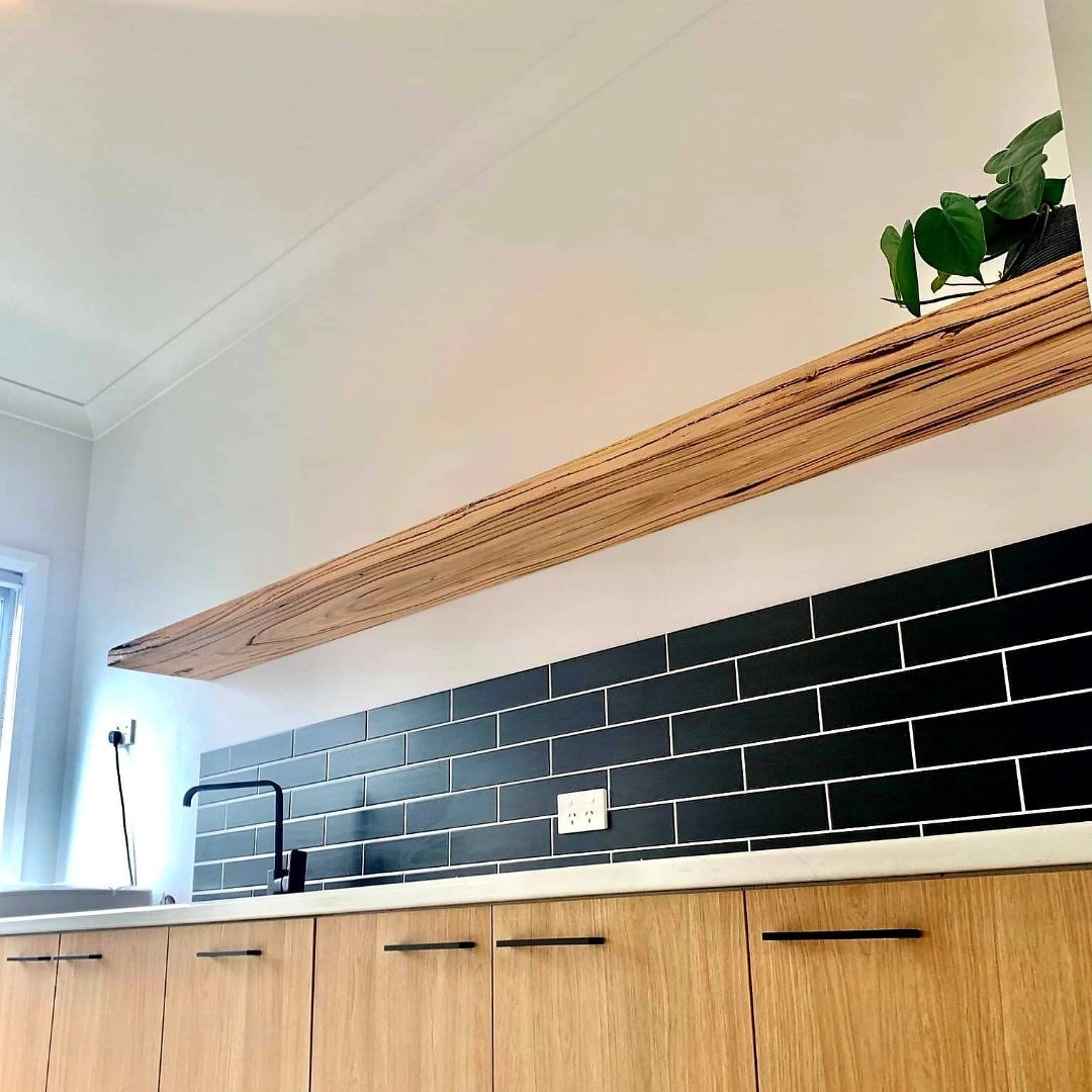 Hardwood Floating Timber Shelves, Live Messmate Vic Ash Hardwood