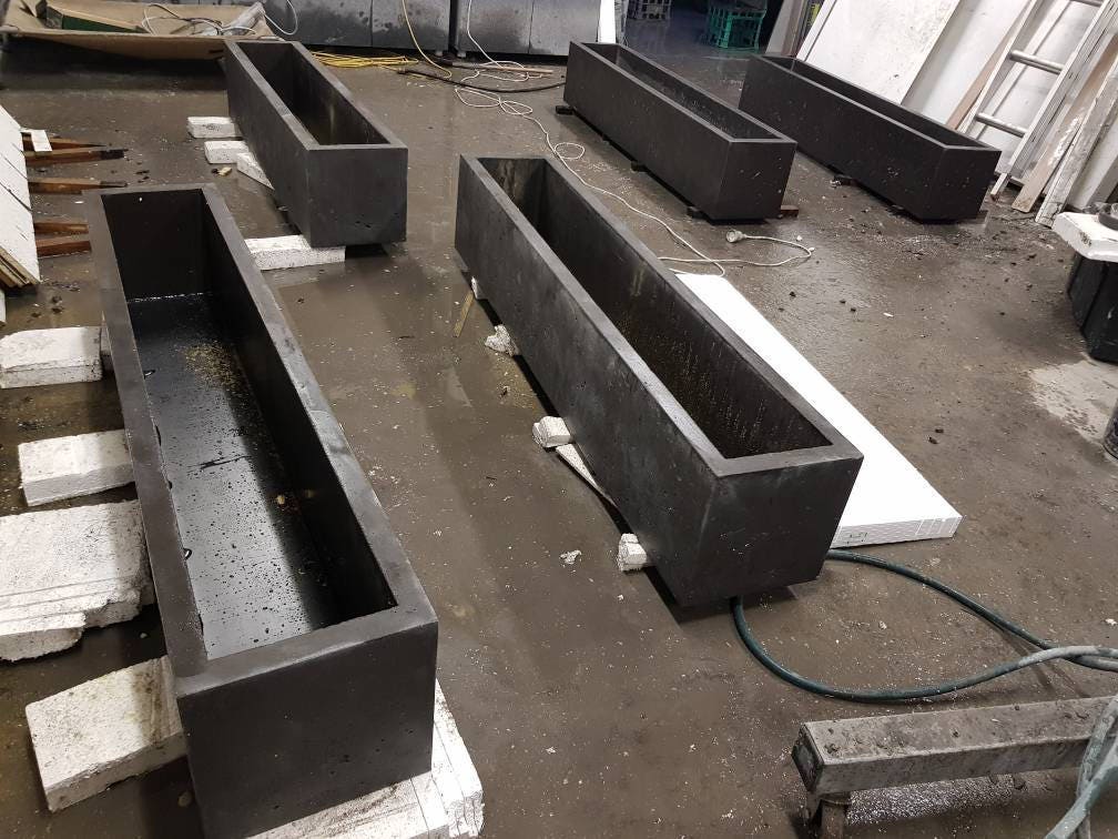 Large 1m X 500 X 500mm Concrete Planter Box/trough. Balcony Planter, Patio  or Alfresco Concrete Planter. 