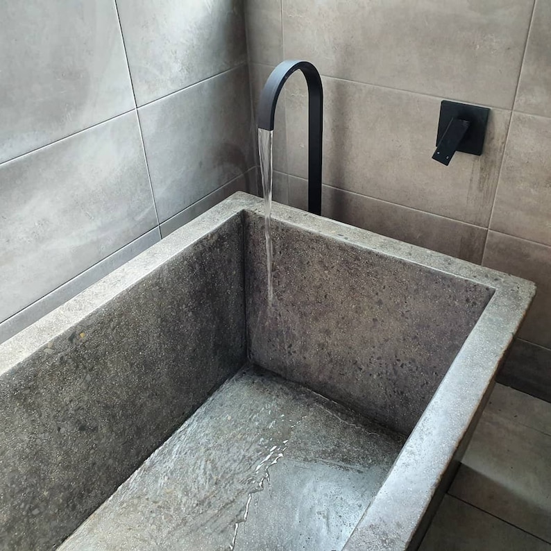Concrete Bath, Custom Freestanding Bath. Handmade 1.9m Large Polished