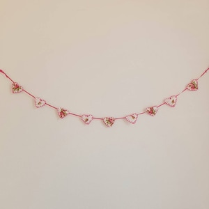 FREE SHIPPING Handmade Pink Garland, Heart Garland Wedding Heart Valentine Bunting, Heart Bunting, Pink Bunting, Hanging Heart,Pink Nursery