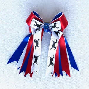 Patriotic Hair Bows/red white blue eye-catching bows/The Best Gift Bowdangles Horse Show Bows image 2