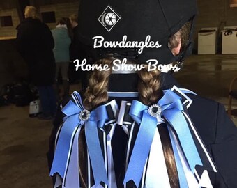 Equestrian Hair Bows/Eye-catching Bows/Bows with Sparkle Gem/Beautiful Gift/Bowdangles Show Bows