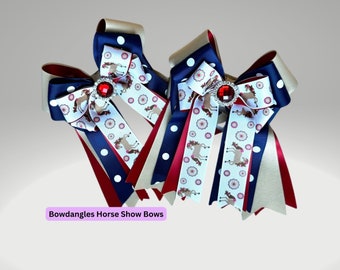 horse show bows,  pony bows, short stirrup bows, leadline bows, Bowdangles Show Bows, English Horse Show, perfect gift from grandma,