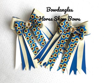 Sunflower Show  Bows, Beautiful Blue Bowdangles Show Bows