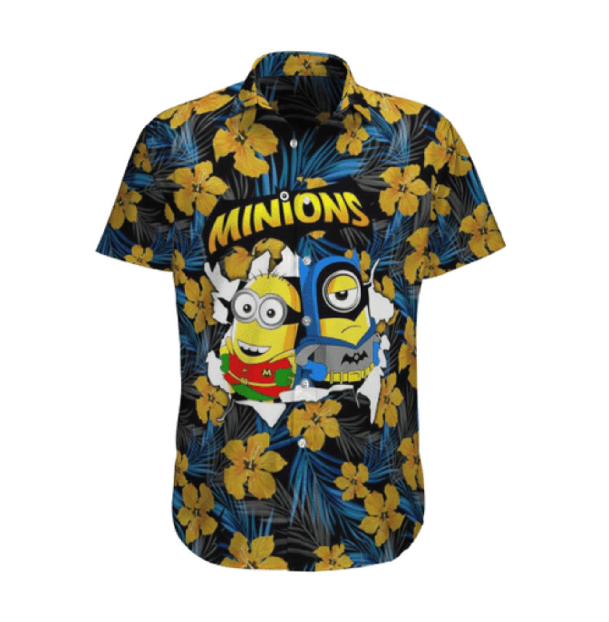 Florals & Couple Minions 2022 - Men's Hawaiian Shirt 3D Animation Printed