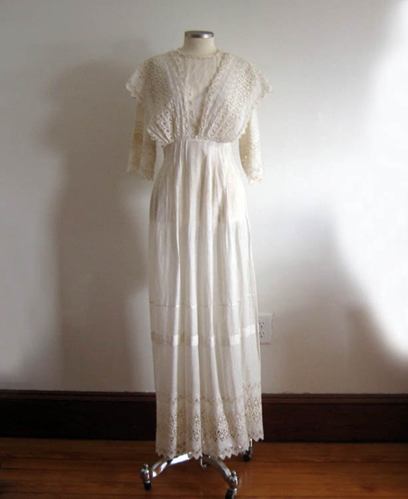 1900s Edwardian Dress / Edwardian Tea Dress / FIne Lawn | Etsy