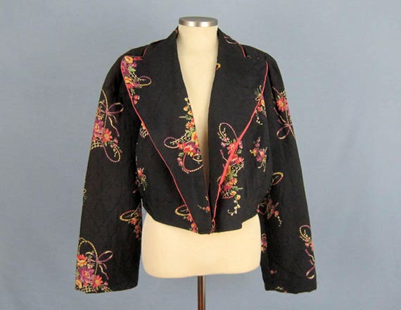 1940s Kamore Bed Jacket / 40s Bed Jacket / Pink Bl