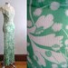 1930s Silk Dress / 30s Maxi Dress / Floral Print Silk Sheath Dress / XXS