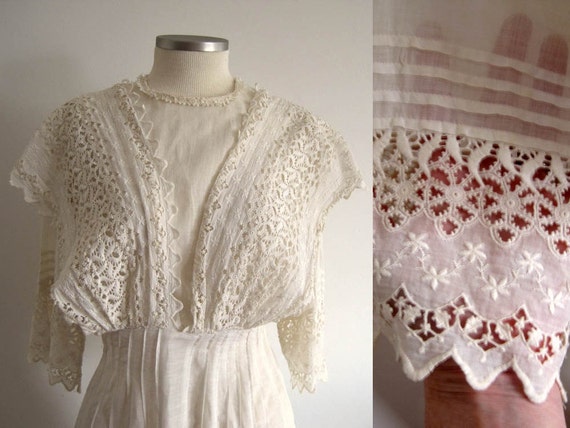 1900s Edwardian Dress / Edwardian Tea Dress / FIn