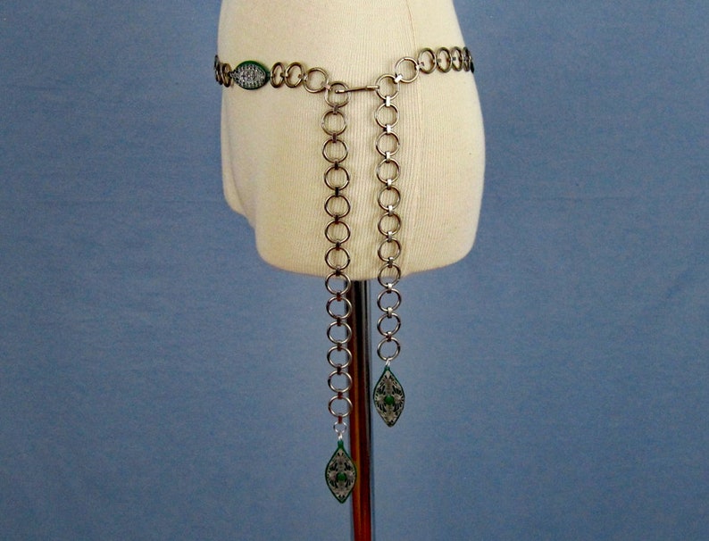 1920s Flapper Belt Celluloid Filigree Chain Link Belt