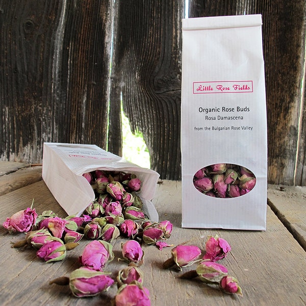 Organic Dried Rose Buds (Rosa damascena) - from the Bulgarian Rose Valley