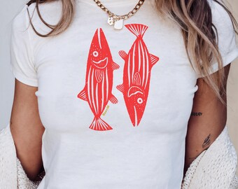 Tin Fish Baby Tee  vintage fisher shirt  sardine baby tee sardine crop top tin fish trend trendy seafood shirt ciao bella baby tee y2k tee