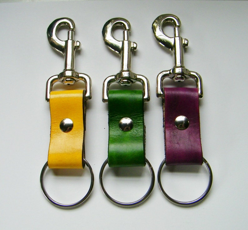 Heavy Duty Keychain Leather Key Chain Utility Style Key Etsy