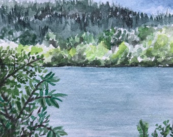 Columbia River Gorge original watercolor painting (not print)