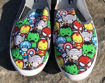 Chibi Avengers Flat Shoes Cosplay CUSTOMIZABLE or size 10