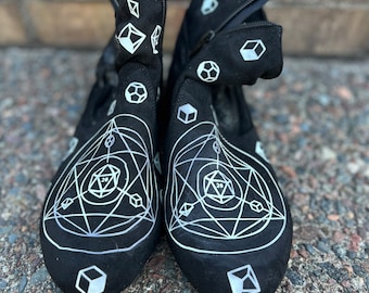 Glow in the Dark Dice DnD Black and White shoes