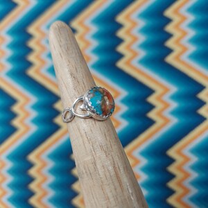 Spiny Oyster Mohave Turquoise Sterling Silver Ring - Size 5 1/2