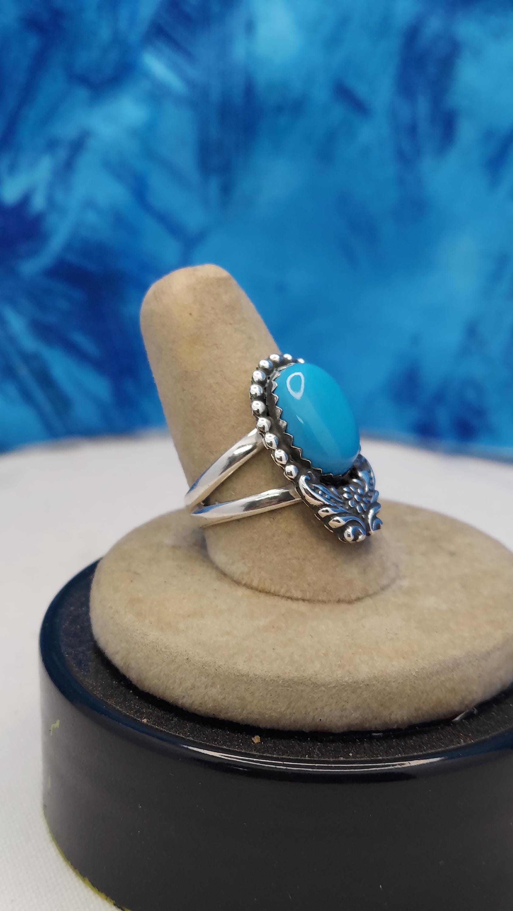 Sleeping Beauty Turquoise Sterling Silver Ring - Size 7 1/4 - Etsy