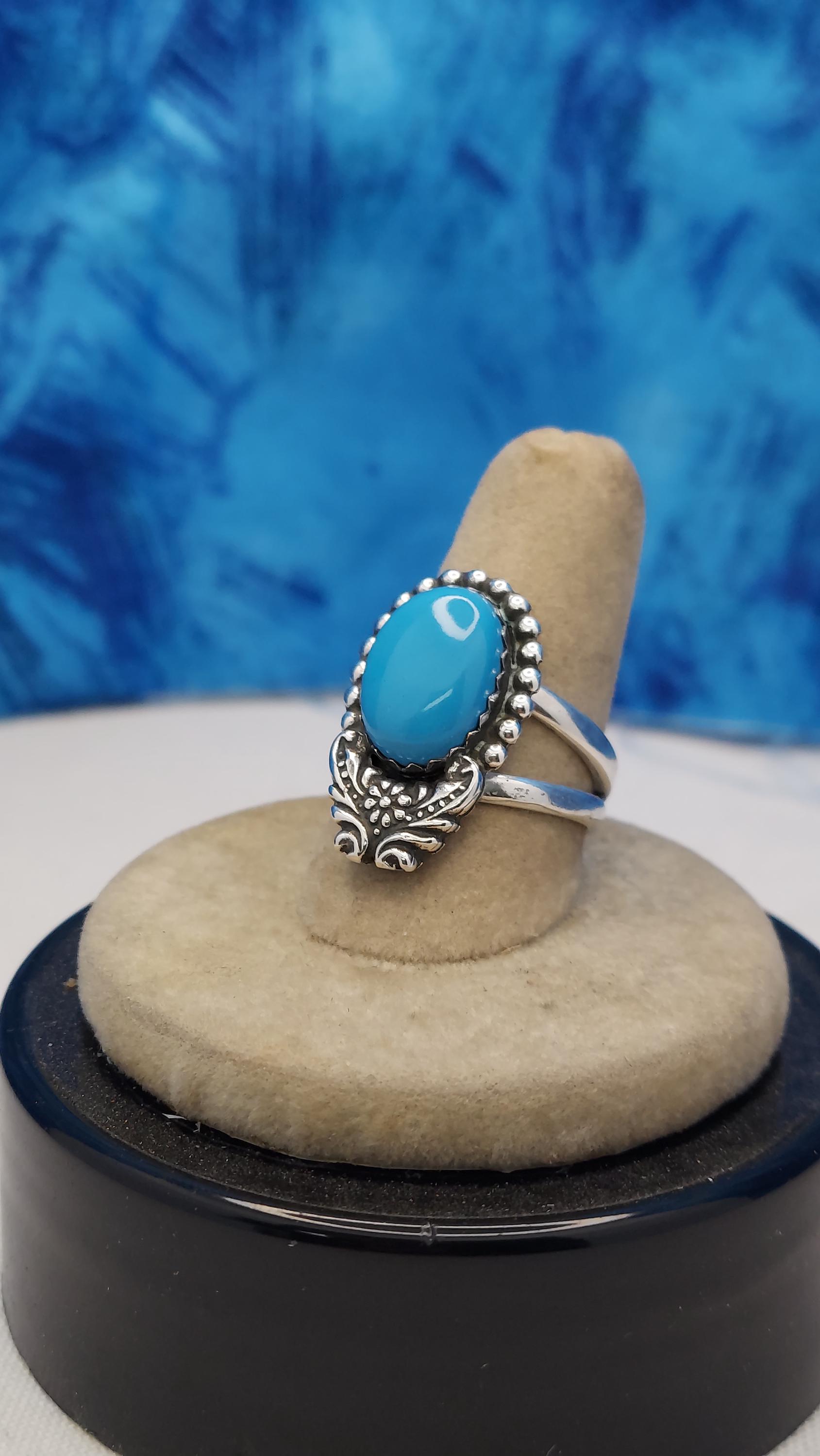 Sleeping Beauty Turquoise Sterling Silver Ring - Size 7 1/4 - Etsy