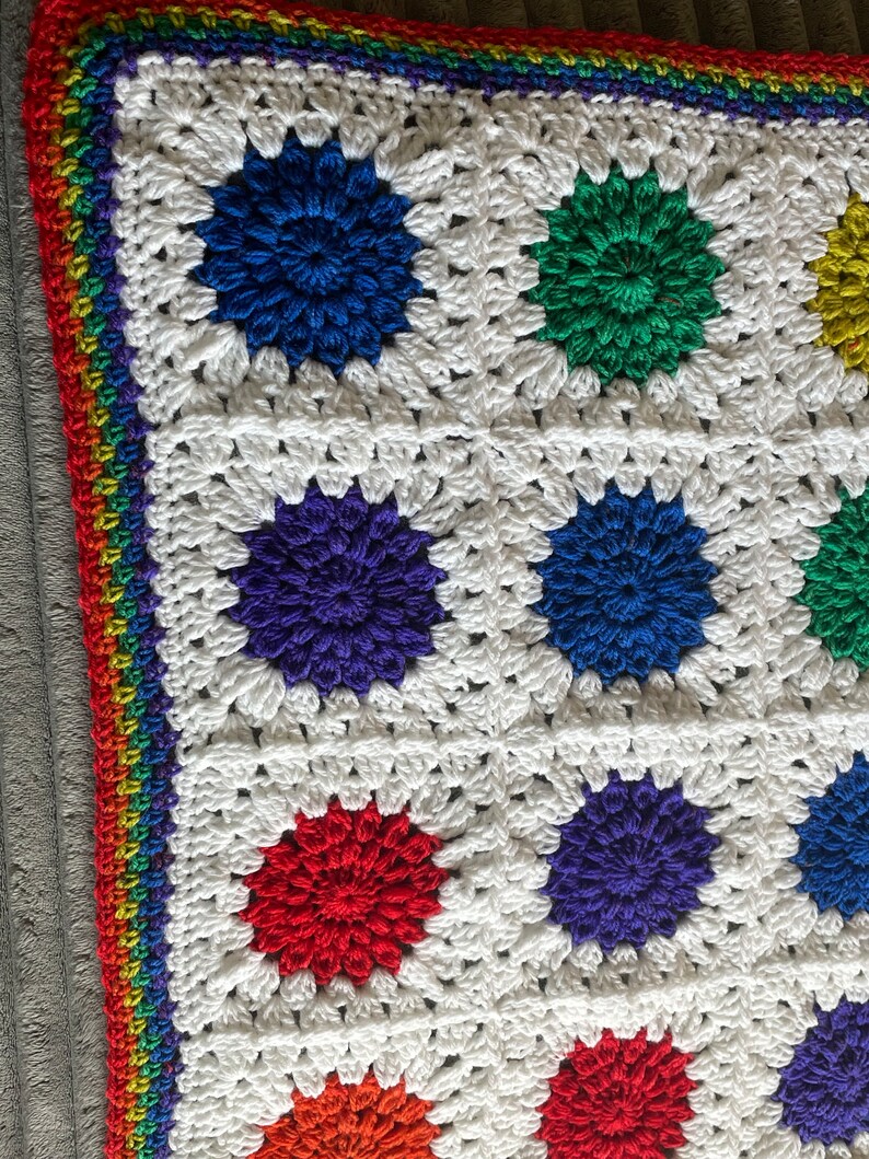 Afghan/lapghan/throw/baby blanket 33x35 Multicolor - blue, navy
