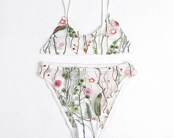 floral lace underwear