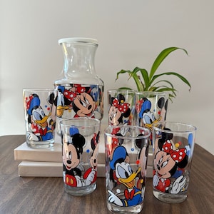 Anchor Hocking Mickey Mouse Disney Juice Pitcher and Glasses