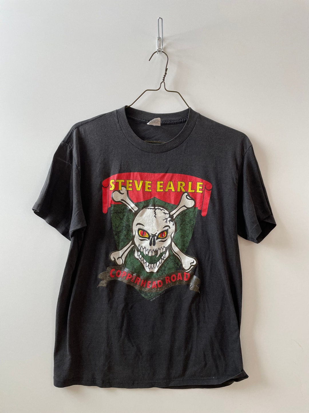 T-shirt Concert Tour Steve Earle 2008 - Taille L - Marque Anvil - Noir - Occasion Très Bon état