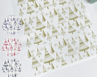 Scandi Christmas Tree Polymer Clay Transfer Sheet (4x5.25") #1086