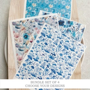 Polymer Clay Transfer Sheets: Floral Print Bundle - Set of 4