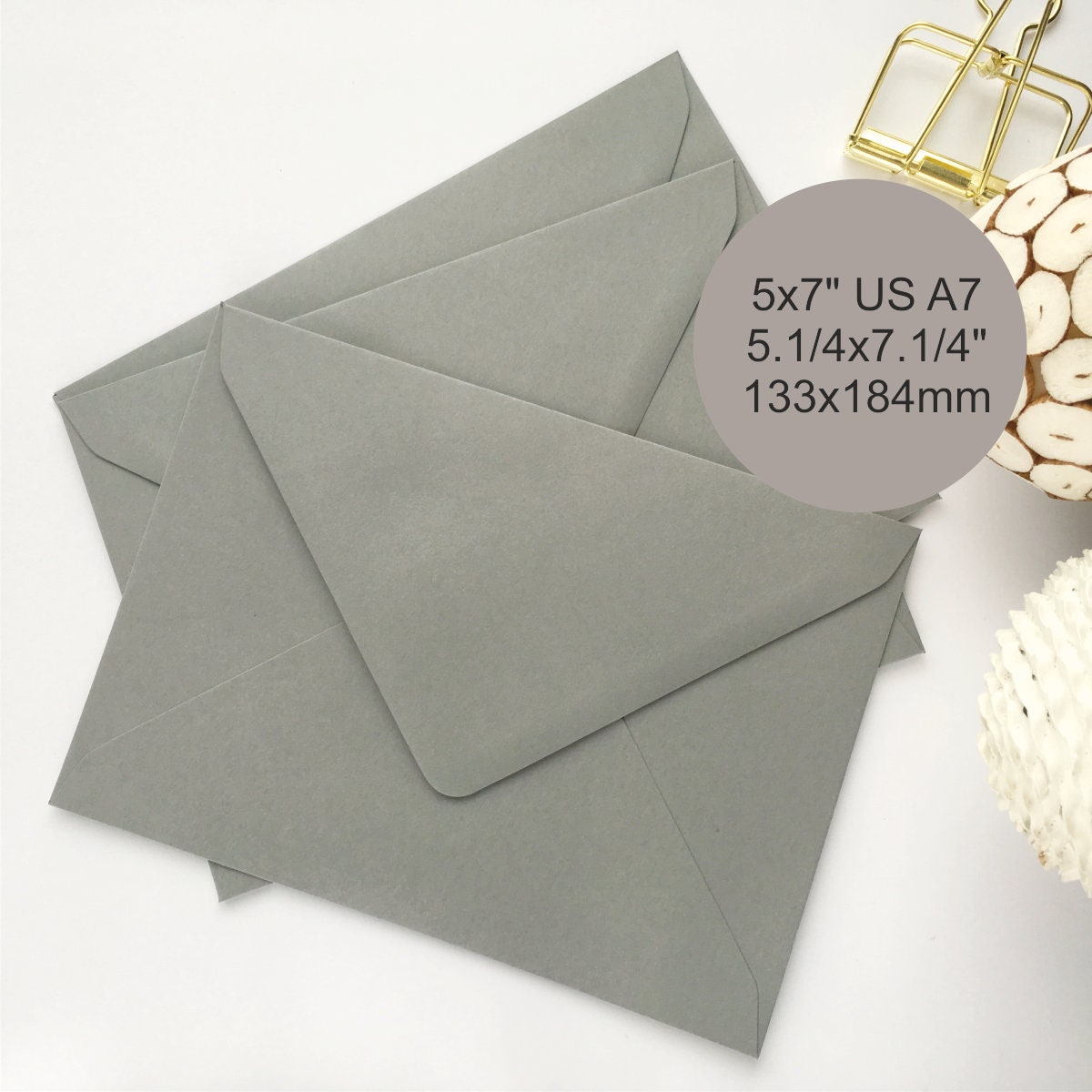 25 5x7 Envelopes Grey Gray US Size A7 Envelopes Wedding Etsy