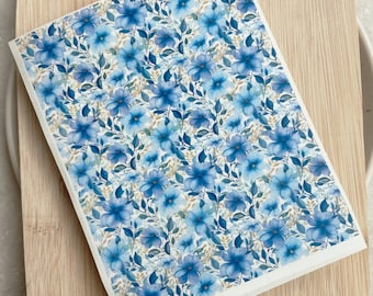 Blue Spring Flowers Clay Transfer Paper | Floral Polymer Clay Transfer Sheet | Water Transfer | Botanical Clay Transfer | Clay Tool #1028