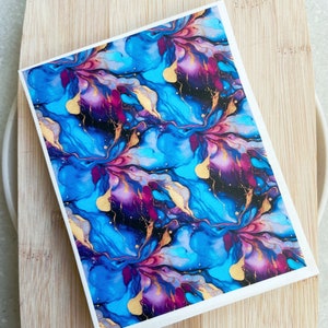 Alcohol Ink Polymer Clay Transfer Sheet: Abstract Design #1066
