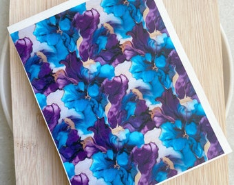 Floral Alcohol Ink Polymer Clay Transfer Sheet: Botanical Decal #1067