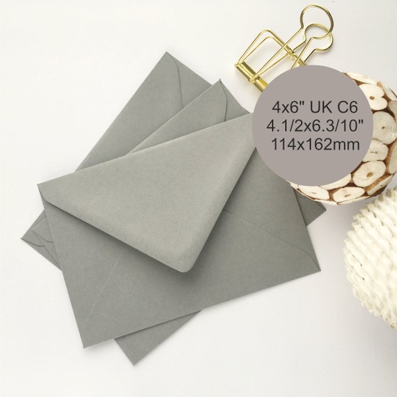 50 4x6 Envelopes Grey C6 Envelopes A6 Envelopes Wedding Etsy