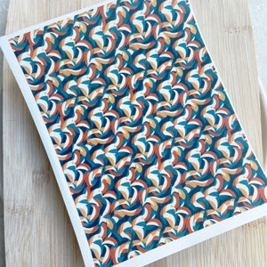 Abstract Mid-Century Polymer Clay Transfer Sheet: 4x5.25&quot;