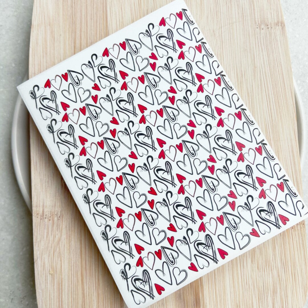 Love Heart Polymer Clay Transfer Paper Valentine Clay Transfer Sheet