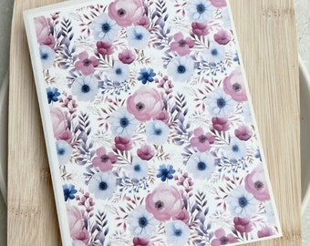 Floral Polymer Clay Transfer Sheet: Watercolor Flowers (4x5.25") #1065