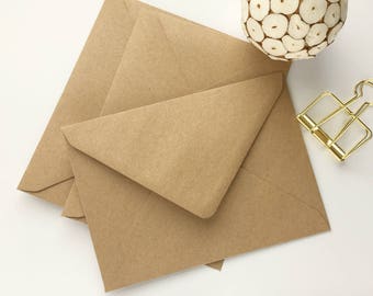 100 5x7 Kraft Envelopes A7 Envelopes Envelopes Bulk Rustic envelopes US A7 for wedding invitations card supplies 5.1/4x7.1/4" 133x184mm