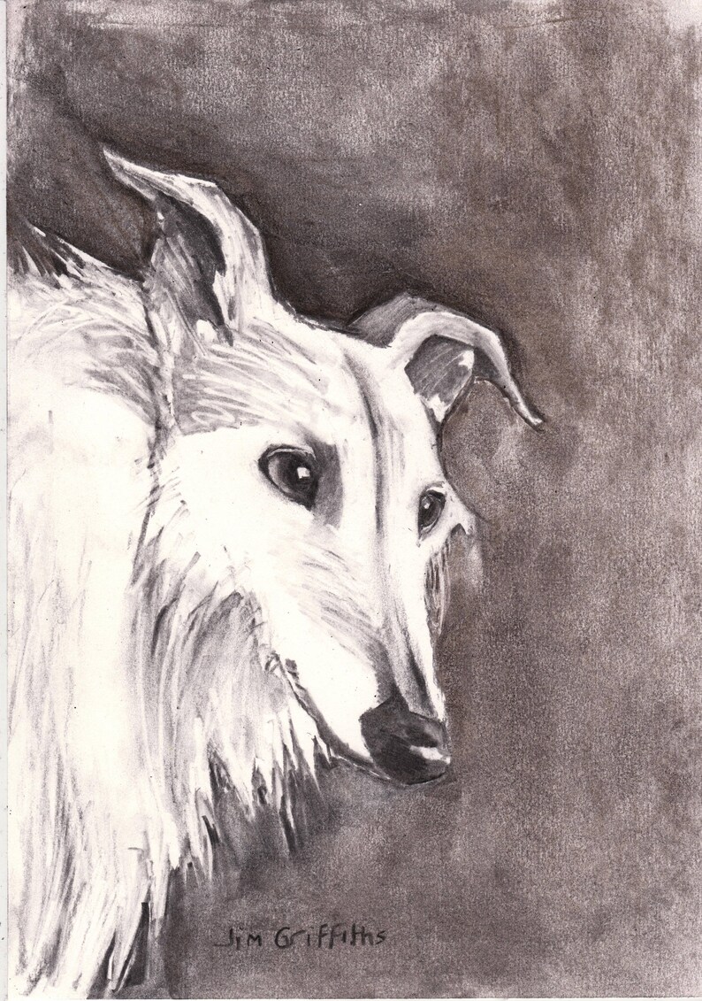 Custom Charcoal Drawing Dog Drawing Dog Wall Art Draw My Etsy