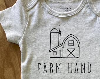 Grenouillère pour bébé Farm Hand : tenue country neutre en matière de genre