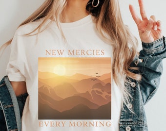 Scripture shirt, New Mercies Every Morning, Christian Comfort Colors Shirt, Vintage Christian Shirt
