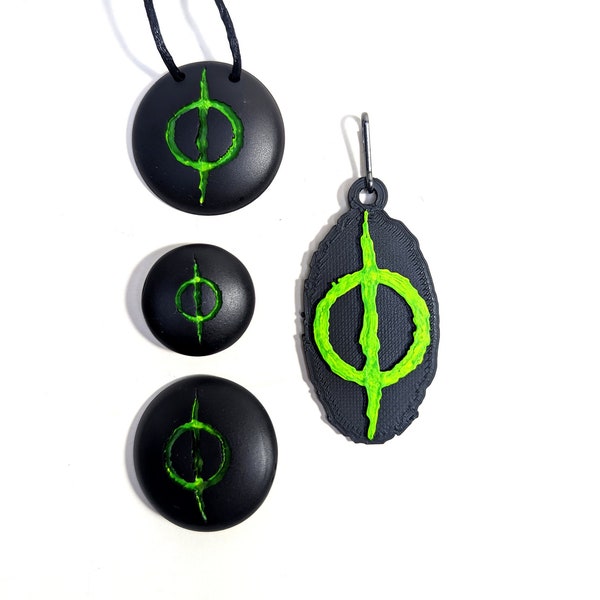 Phyrexian Pin Back Buttons Necklace And Keychain