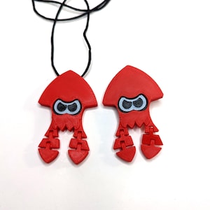 Squid Articulating Octopus Necklace And Pin Set