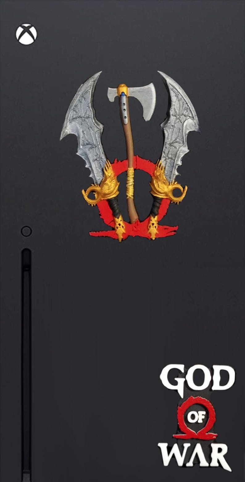 God of War Chaos Sword Axe and Logo Accessory Set For Playstation 5 and Xbox Series X/S Xbox Series Red