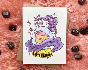 Crystal Ball Birthday Card: Funny Fortune Teller Greeting